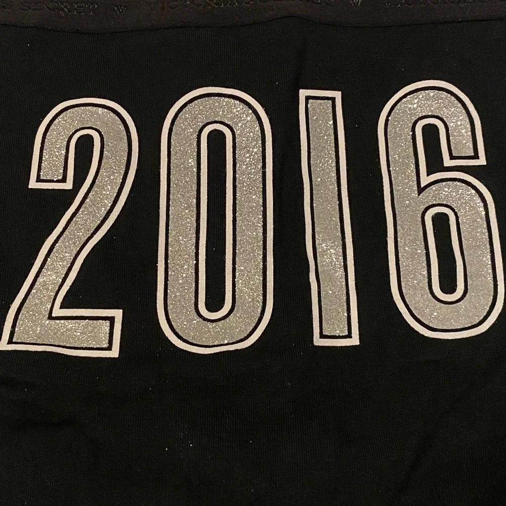 Victoria’s Secret Black 2016 Graphic In Silver Glitter Bikini
